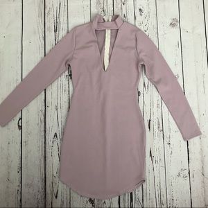 Missguided Mini Long Sleeve Dress - Lavender
